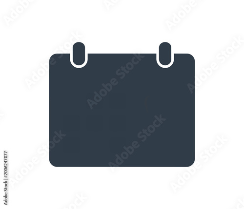 Minimalist calendar icon on black background for time and planning concepts