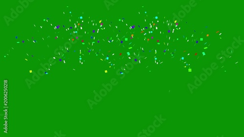 Golden metallic sparkles with falling confetti on green screen background featuring realistic 3d rendering and shiny glitter particles for luxury wedding anniversary and festive holiday video. 4k