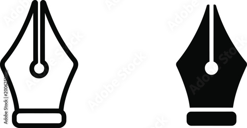 Εκτύπωση καμβά Two fountain pen nib symbols representing professional calligraphy and precision