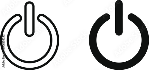 Foto Two power button symbols representing electronic device control and energy activ
