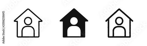 Foto Home owner icon set, resident or tenant symbol, real estate occupancy icons