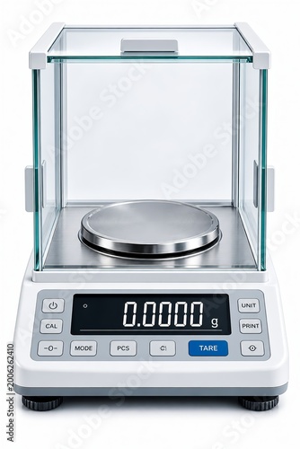 Precision Digital Laboratory Scale Isolated on White Background