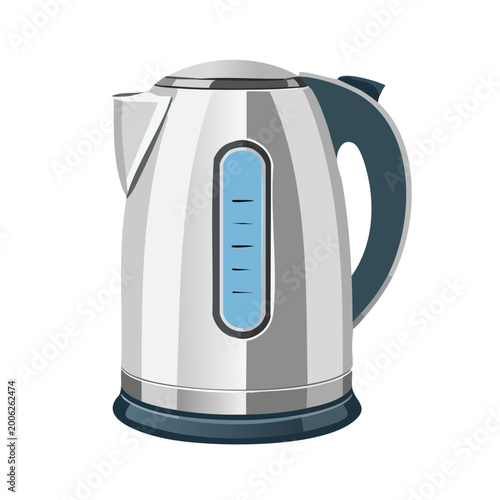 Modern electric kettle illustration on a white background for product design