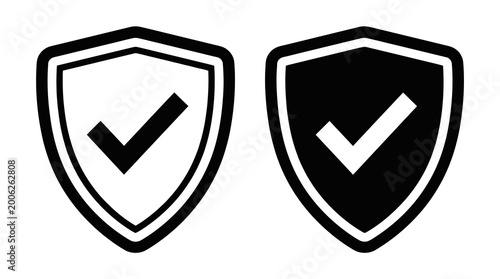 Free Download Two shield icons with checkmarks security and validation symbols - GFXLoad