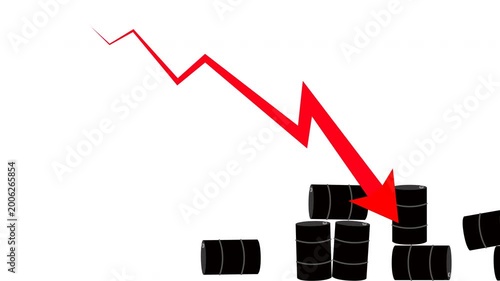 Crude Oil Price Drop Showing Market Weakness and Falling Trend for Economic Crisis and Business News
