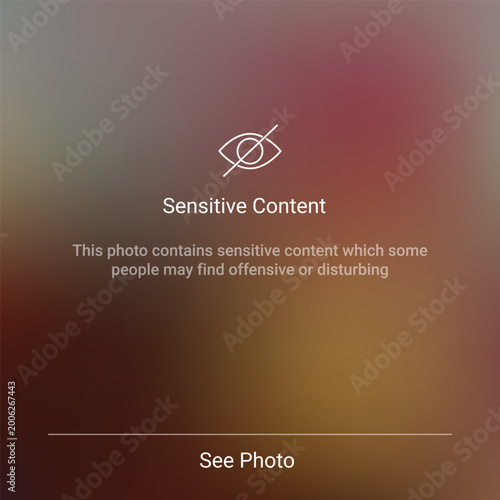 Cuadro en lienzo Sensitive Content Warning Screen Blur Overlay Privacy Protection UI UX Interface