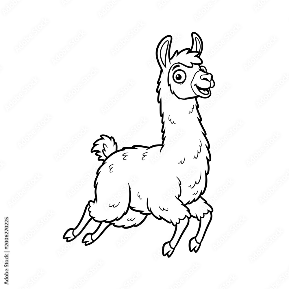 Fototapeta premium Cute Cartoon Llama Illustration