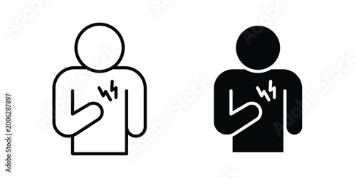 Tableau sur toile Heart attack icon element for design. Vector symbols