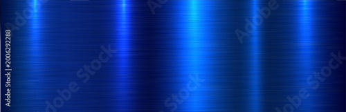 Fotografie Brushed metal blue texture background, shiny lustrous dark metallic pattern banner