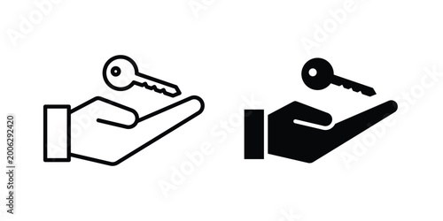 Key handover icon element for design. Vector symbols
