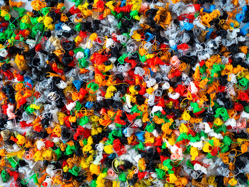 Top view showing a large amount of waste from 3D printing filament