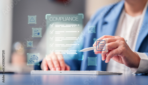 Compliance Policy Standard Law Quality Rules Regulation Audit Transparency Risk with management business corporate and governance legal ethics for protection security