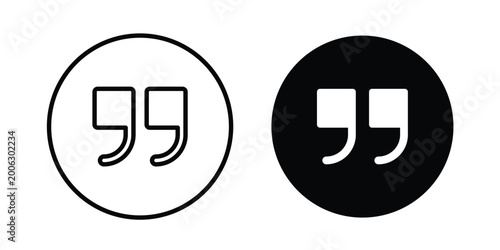 Quote Mark icon element for design. Vector symbols