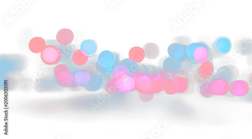Billede på lærred Multicolor glowing bokeh lights in soft night background