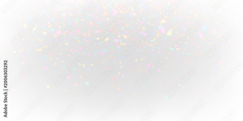 Fototapeta premium Multicolor confetti rain falling down, PNG. Birthday party decoration concept