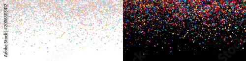 Rainbow confetti shower falling down, PNG. Party celebration and decor concept