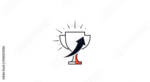 Canvas-taulu A trophy with an upward arrow.