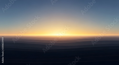 Sunrise over rolling hills with clear blue and orange gradient sky transparent background