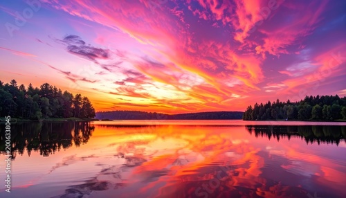 Ephemeral luminescence paints a tranquil vista.