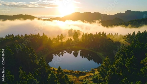 Golden light embraces serene landscapes