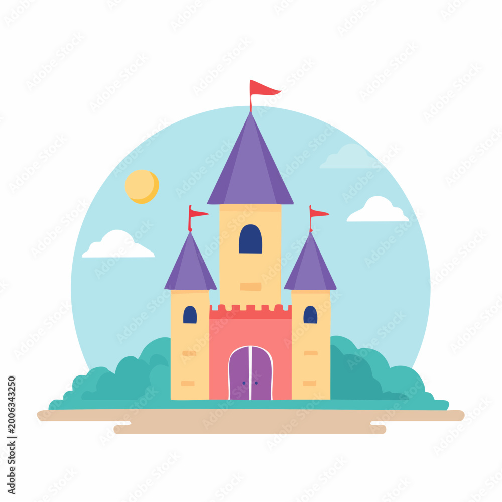 Fototapeta premium Cartoon Castle Illustration