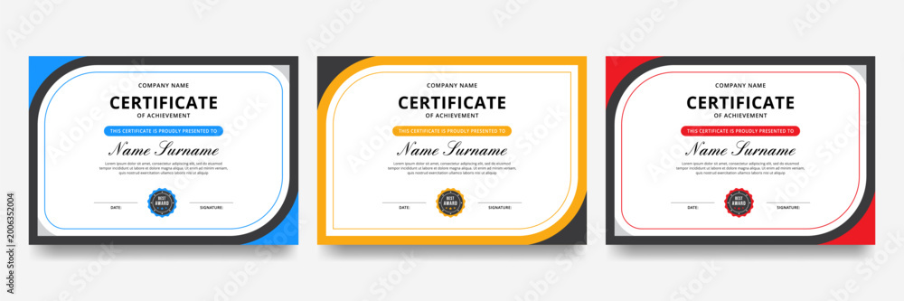 Fotografija Certificate template with award badge