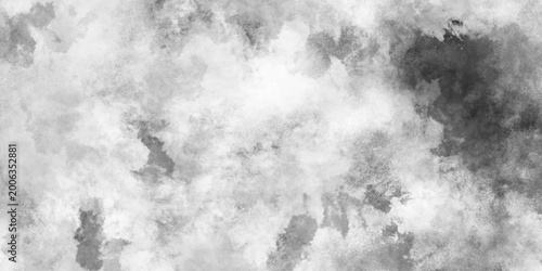 Cuadro en lienzo Gray or white fog smoke isolated transparent background, grunge smog texture art design, abstract gray watercolor texture with grunge Stains and Soft brush Strokes
