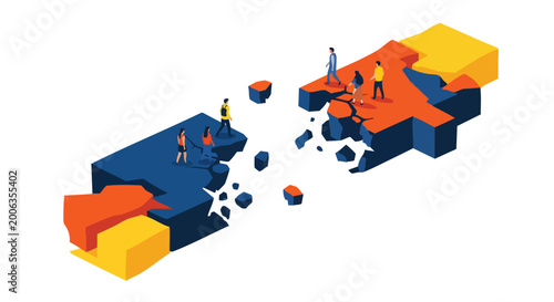 Strategic organizational silos and market disruption causing a critical fracture in corporate alignment and team synergy
