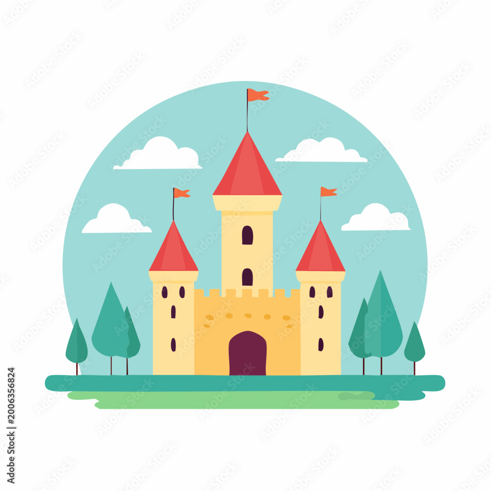 Naklejka premium Cartoon Castle Illustration