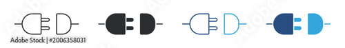 Foto Electric plug connection icon set