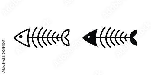 Bild auf Leinwand Fish bone icon design