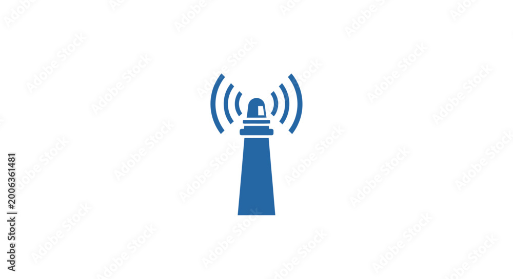 Obraz premium Lighthouse with signal light beacon.
