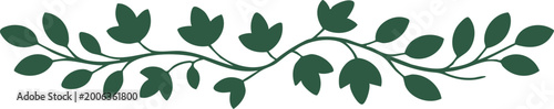 Minimalist Floral Border Set with Elegant Leaf Branch Silhouettes