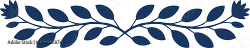 Minimalist Floral Border Set with Elegant Leaf Branch Silhouettes