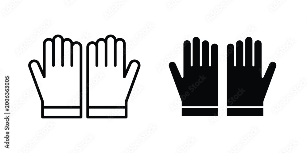 Fototapeta premium Gloves icon design. Editable Stroke. Isolated on white background