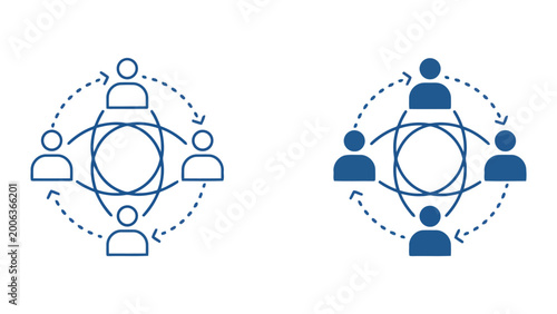 Photos Team networking and connected circle icon for professional group collaboration s
