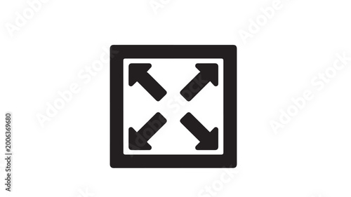Square icon shows four arrows pointing outwards from the center to indicate full screen mode functionality.
