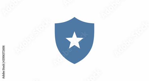 Free Download Blue Shield with White Star Emblem. - GFXLoad