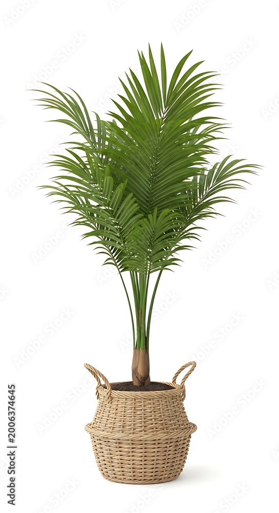 Fototapeta premium Palm tree in a wicker basket