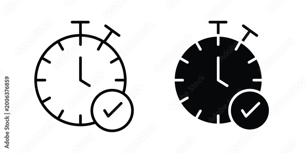 Fototapeta premium Quick approval icon design. Editable Stroke. Isolated on white background