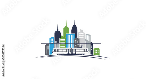 City Skyline with Modern Skyscrapers.