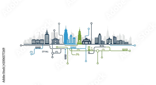 City Skyline with Modern Buildings.