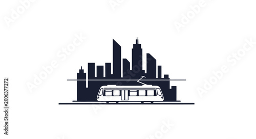 City Train in Front of Skyline.