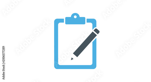 Clipboard with a pencil on it.