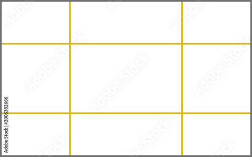 Rule of thirds overlay creating guidance lines for photographic composition