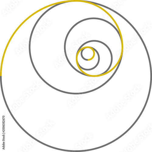 Golden spiral demonstrating mathematical principles of growth, balance, and natural forms