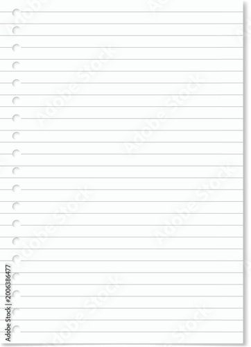 Lined notebook paper with punched holes creating a clean background for text