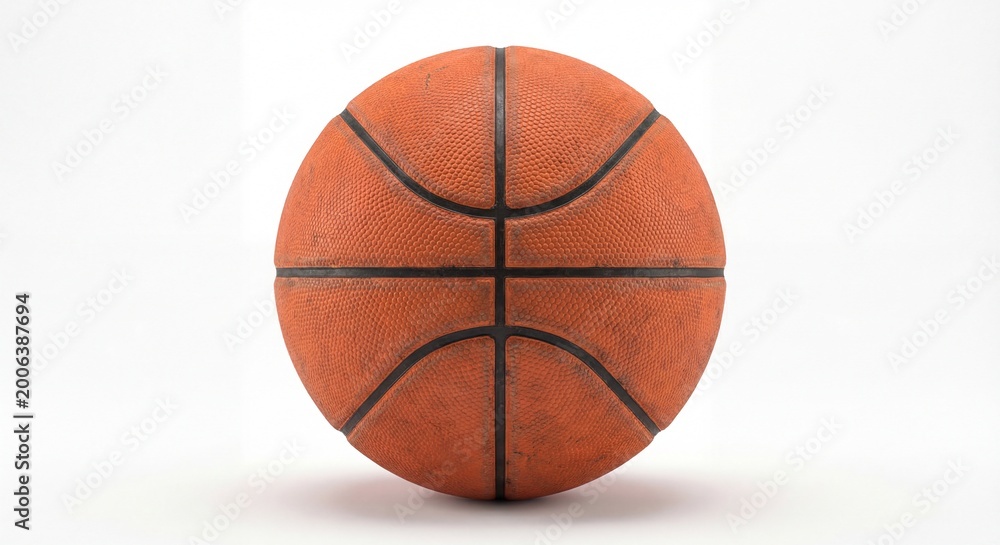 Fototapeta premium Orange Basketball Centered on Clean White Background