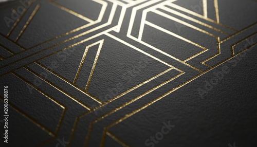Hot gold foil stamping debossed on thick matte black cotton paper