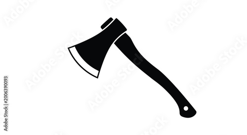 Bild auf Leinwand Black axe silhouette on a white background isolated vector illustration